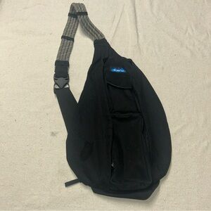 Kavu Black Belt Bag with Patterned Strap
